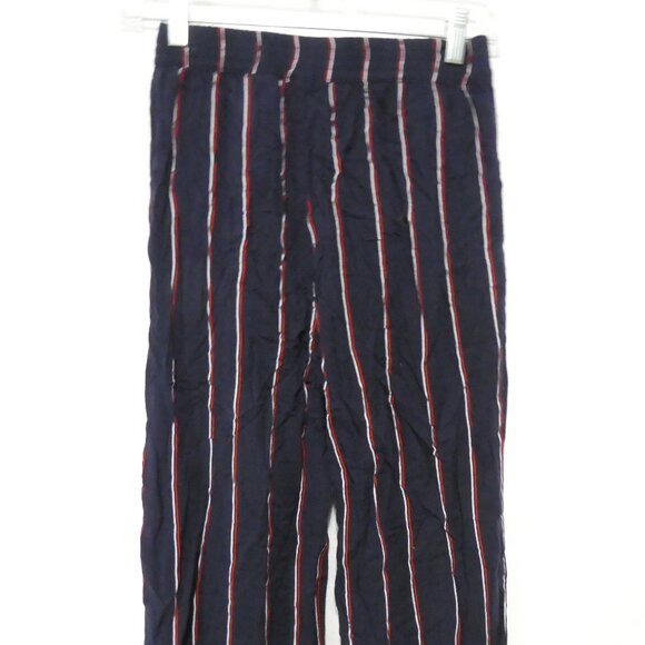 H&M - Divided | size 2 | Navy Pants With Red and White Stripes | Elastic Waist - Picture 13 of 16